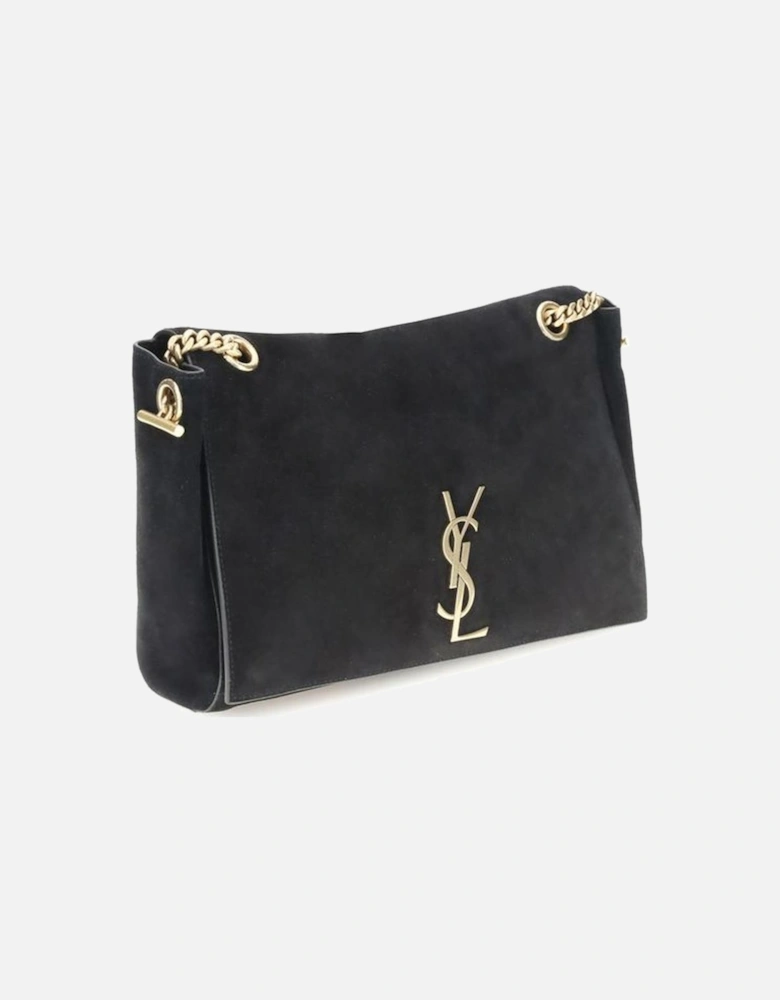 Kate Suede Leather Shoulder Bag with Monogram Women - Black