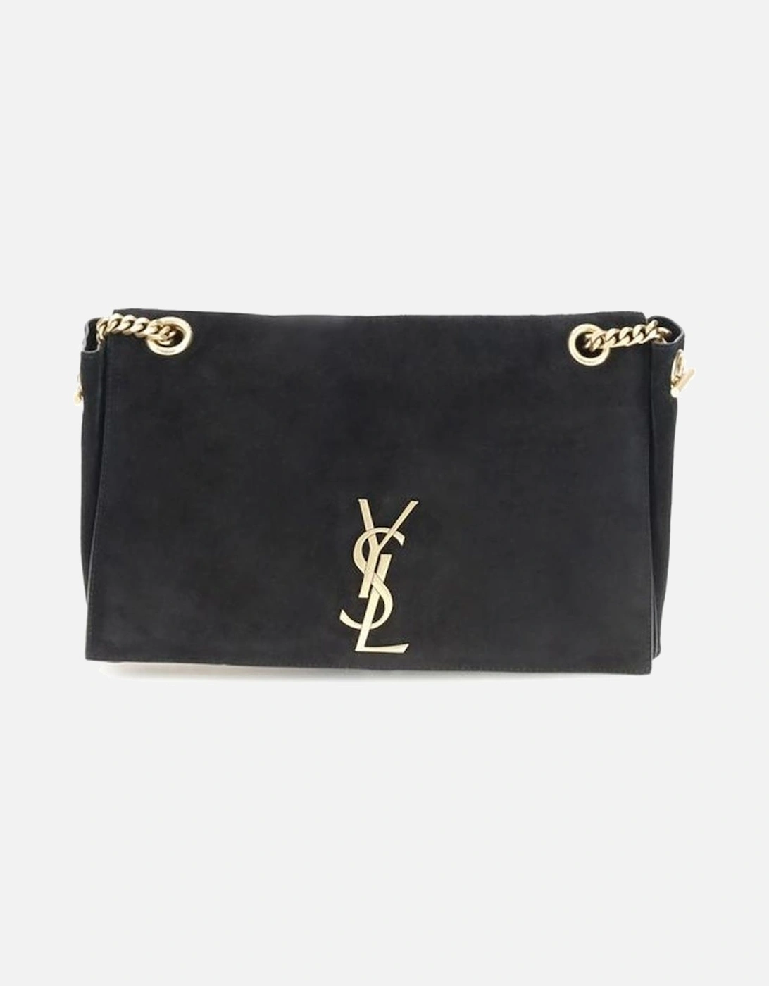 Kate Suede Leather Shoulder Bag with Monogram Women - Black