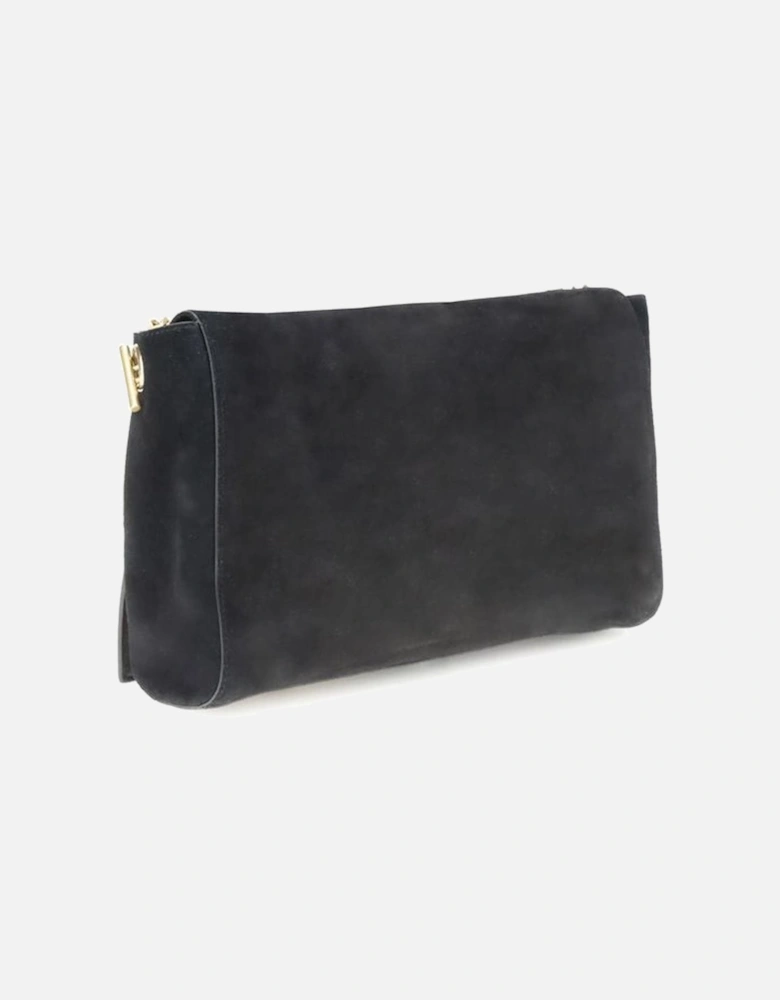 Kate Suede Leather Shoulder Bag with Monogram Women - Black