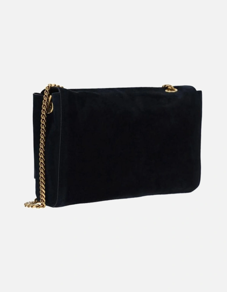 Kate Suede Leather Shoulder Bag with Monogram Women - Black