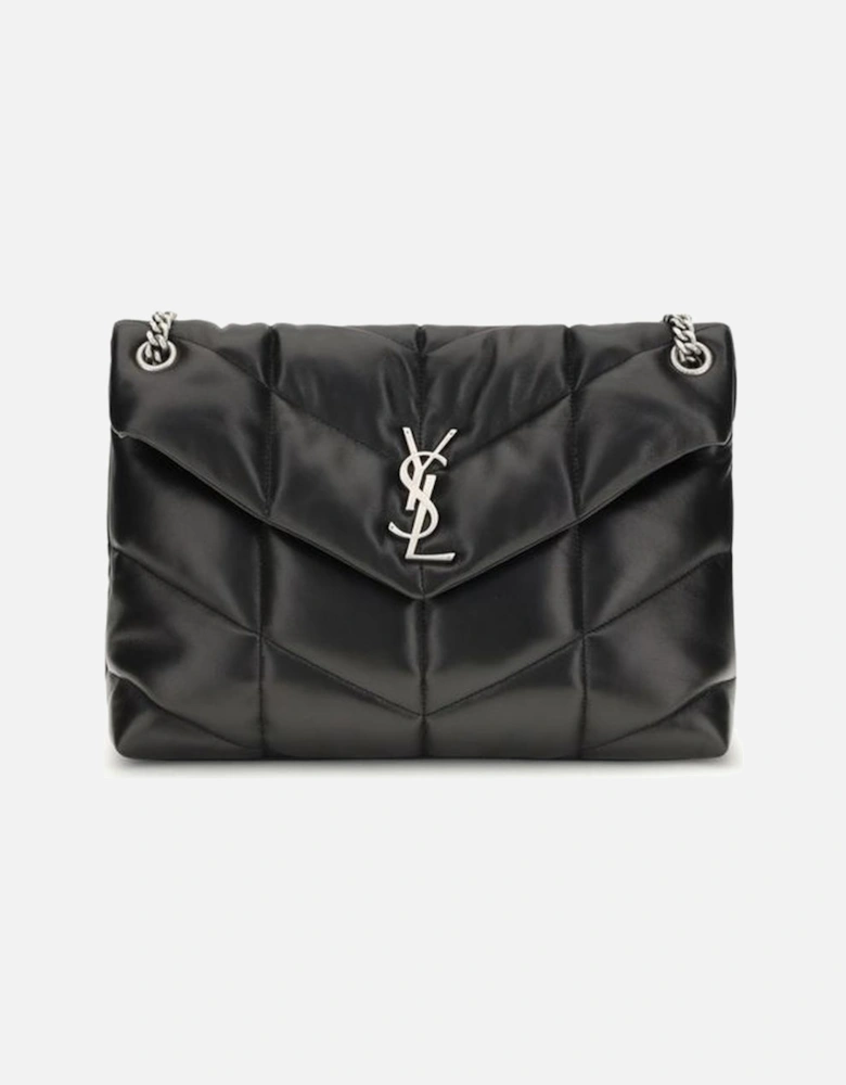 Medium Quilted Shoulder Bag with Chain Strap Women - Black