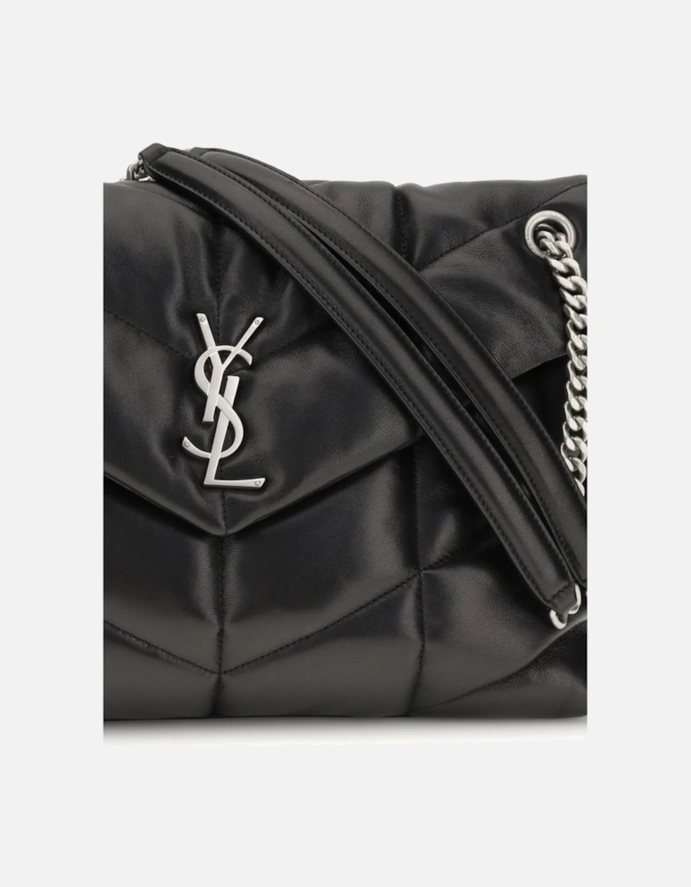 Medium Quilted Shoulder Bag with Chain Strap Women - Black