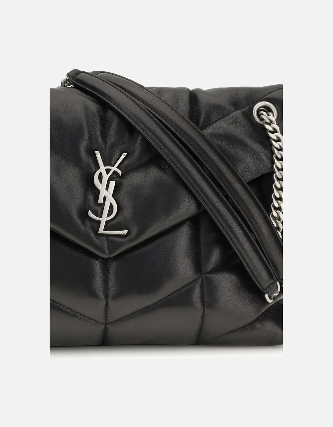 Medium Quilted Shoulder Bag with Chain Strap Women - Black