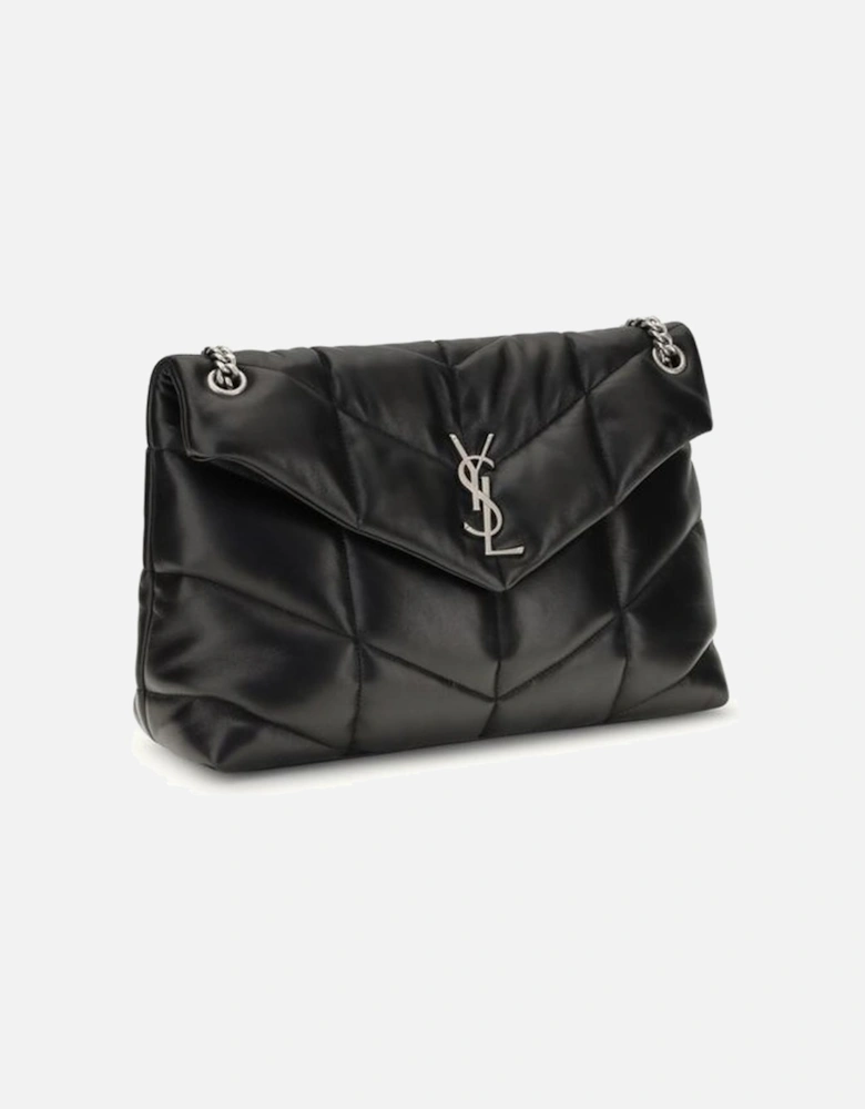 Medium Quilted Shoulder Bag with Chain Strap Women - Black