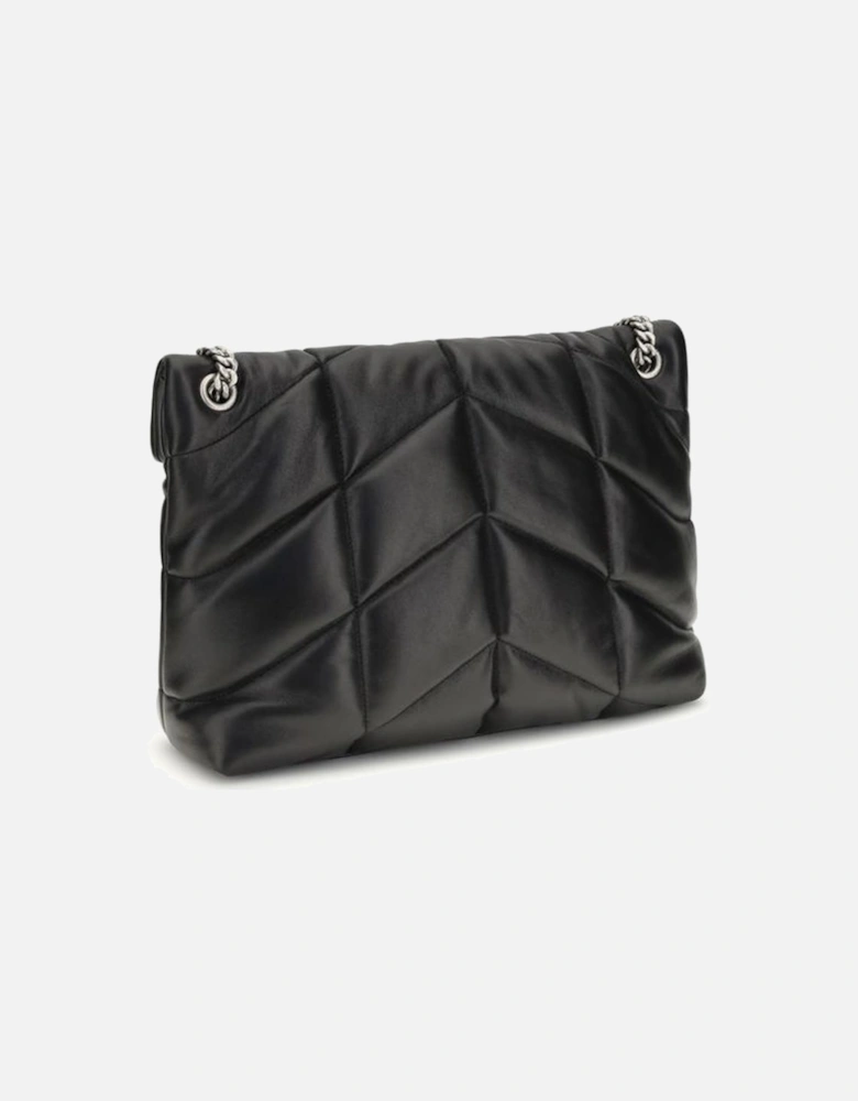 Medium Quilted Shoulder Bag with Chain Strap Women - Black