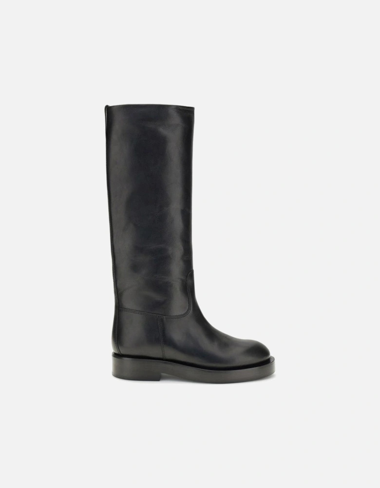 Soft Leather Napa Knee-High Boots Women - Black