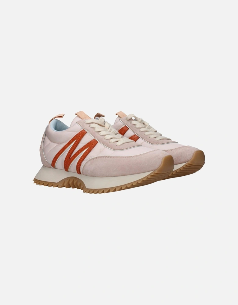 Lace-Up Casual Sneakers with Back Logo Women - Pink