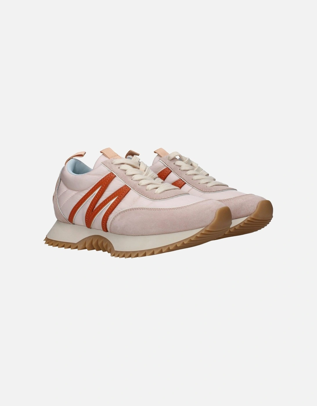 Lace-Up Casual Sneakers with Back Logo Women - Pink
