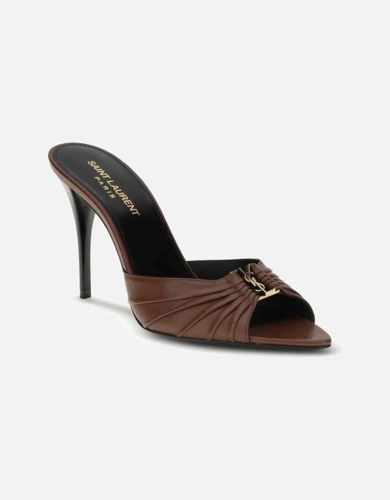 Babylon Mule Sandals with Ruched Upper Women - Brown