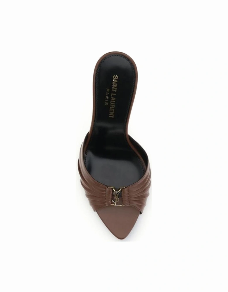 Babylon Mule Sandals with Ruched Upper Women - Brown