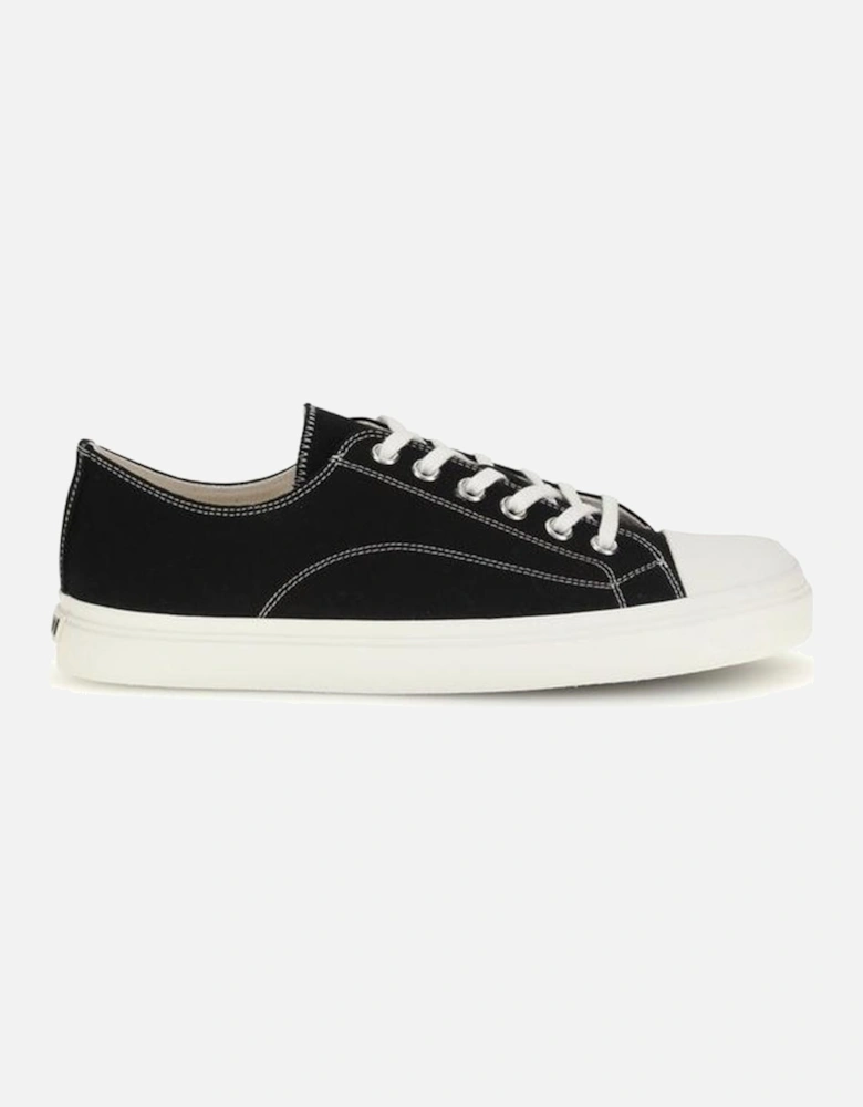Lace-Up Canvas Sneakers with Reinforced Toe Women - Black