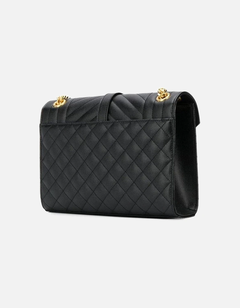 Leather Chain Strap Shoulder Bag Women - Black