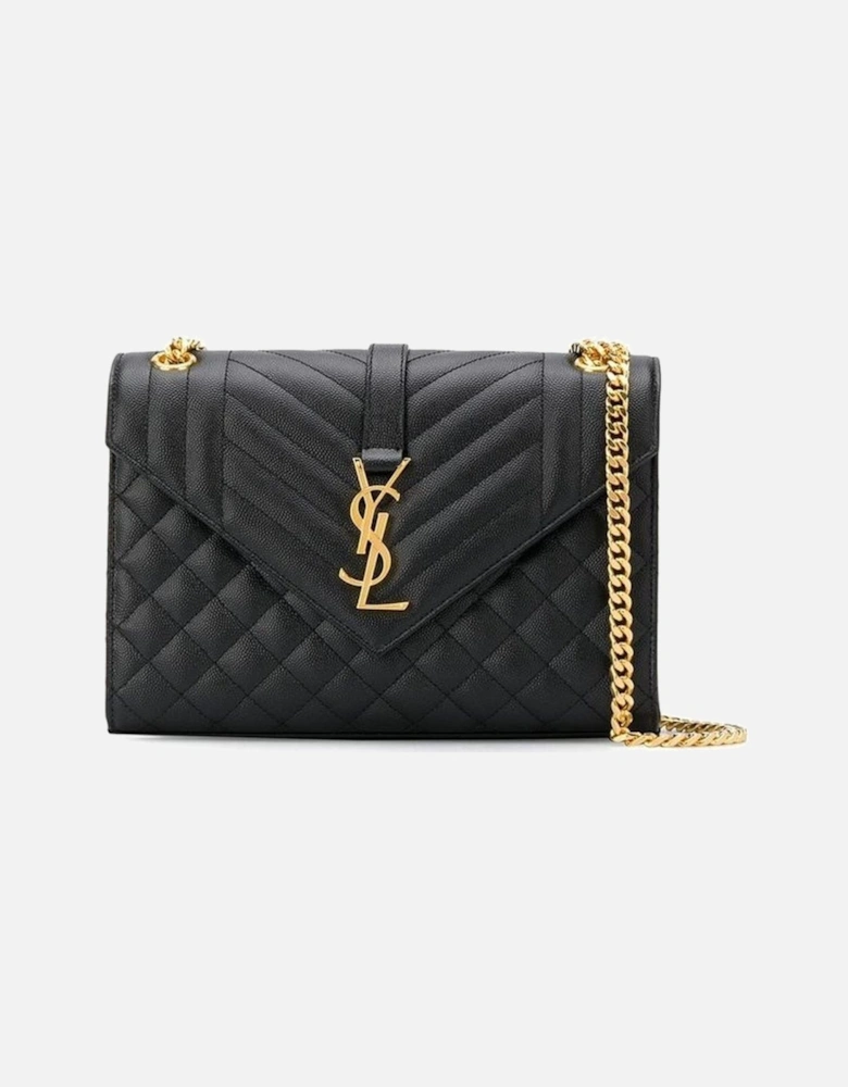 Leather Chain Strap Shoulder Bag Women - Black