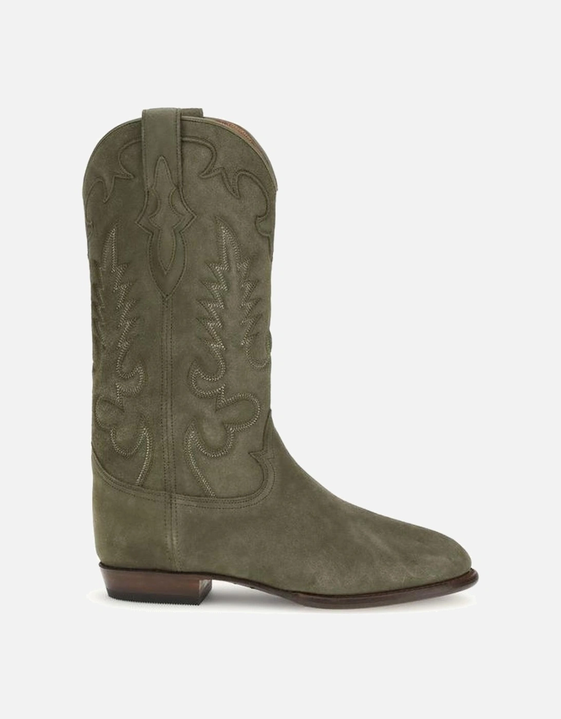 Soft Suede Western Mid-Calf Boots Women - Green, 4 of 3