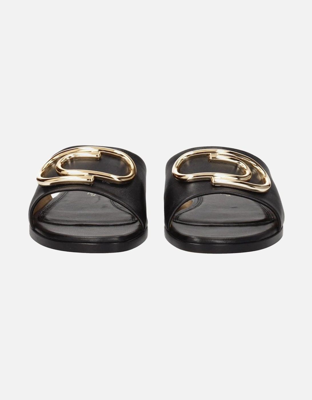 Leather Open Toe Slippers and Clogs Women - Black Sandals