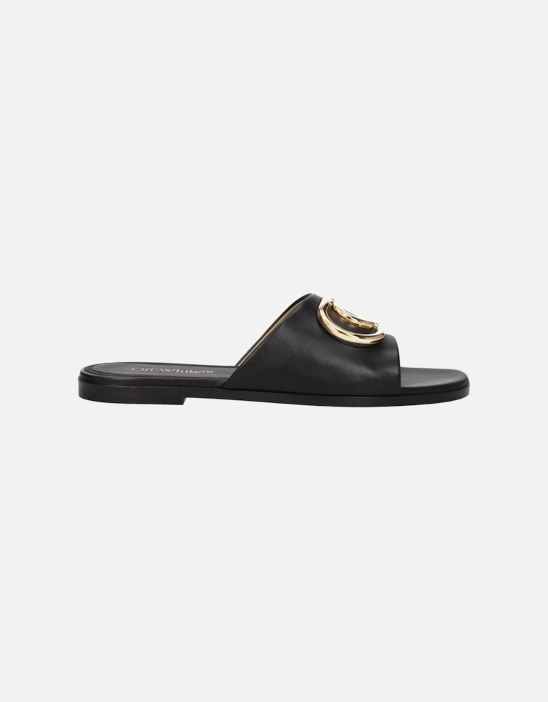 Leather Open Toe Slippers and Clogs Women - Black Sandals