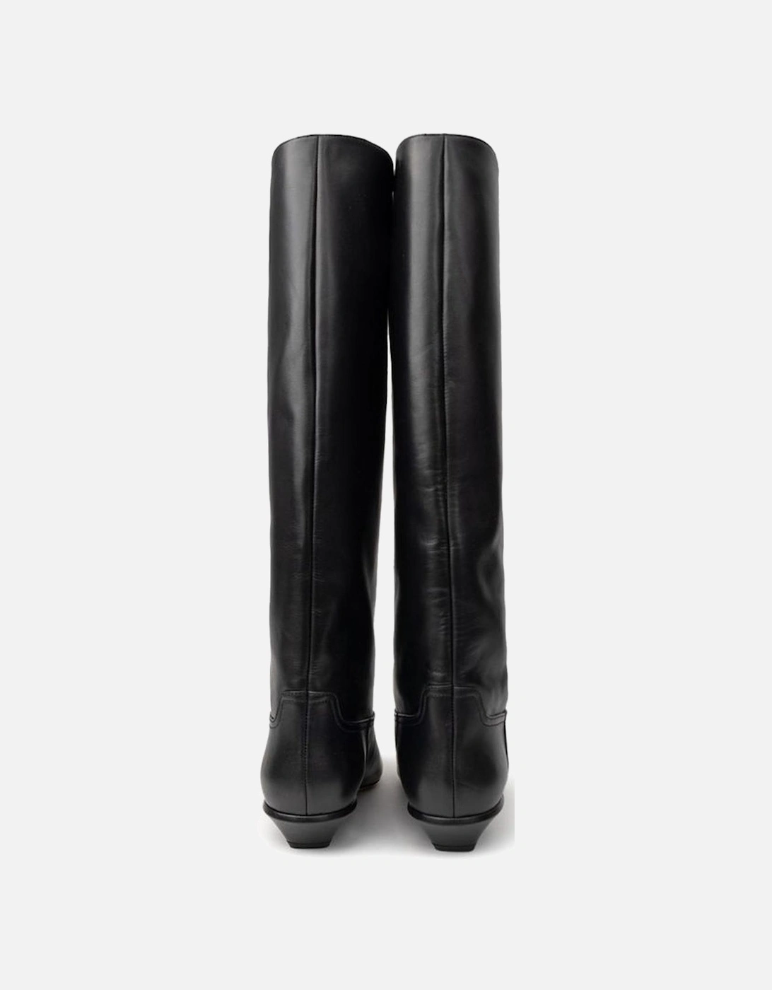 Bettina Low Leather Square Toe Boots Women - Black