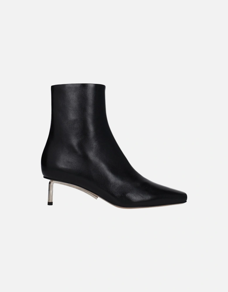Leather Ankle Boots with Zip Closure Women - Black