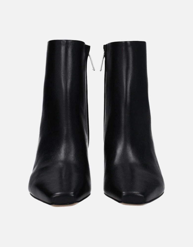 Leather Ankle Boots with Zip Closure Women - Black