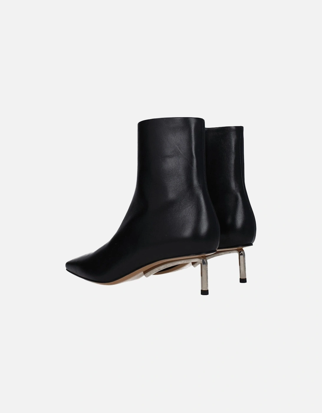 Leather Ankle Boots with Zip Closure Women - Black
