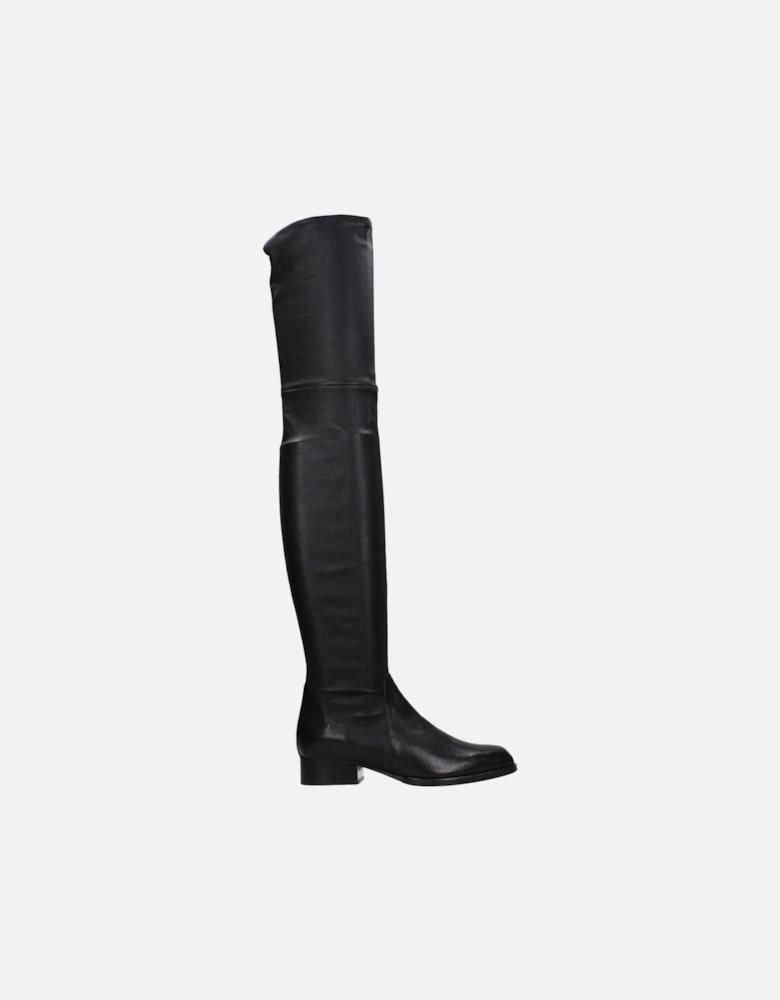 Eco Leather Square Toe Low Heel Boots Women - Black