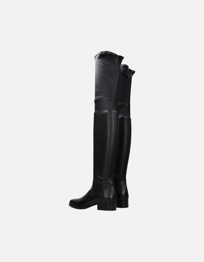 Eco Leather Square Toe Low Heel Boots Women - Black