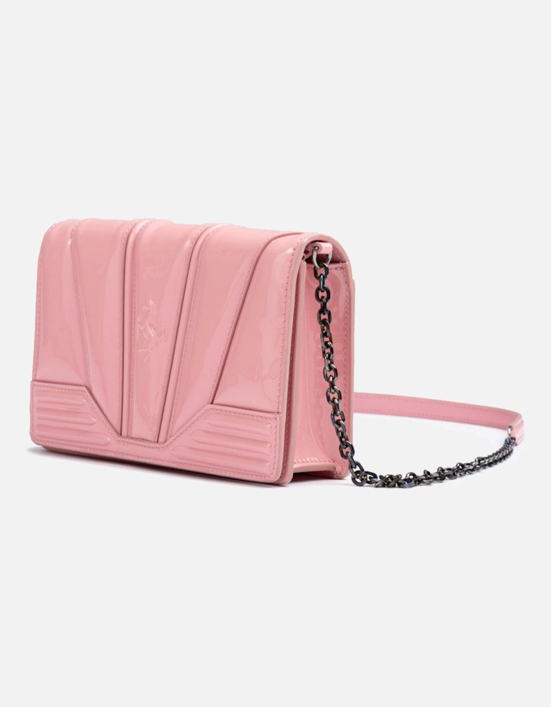 GT Patent Leather Bag with Chain Women - Pink Clutch Bags