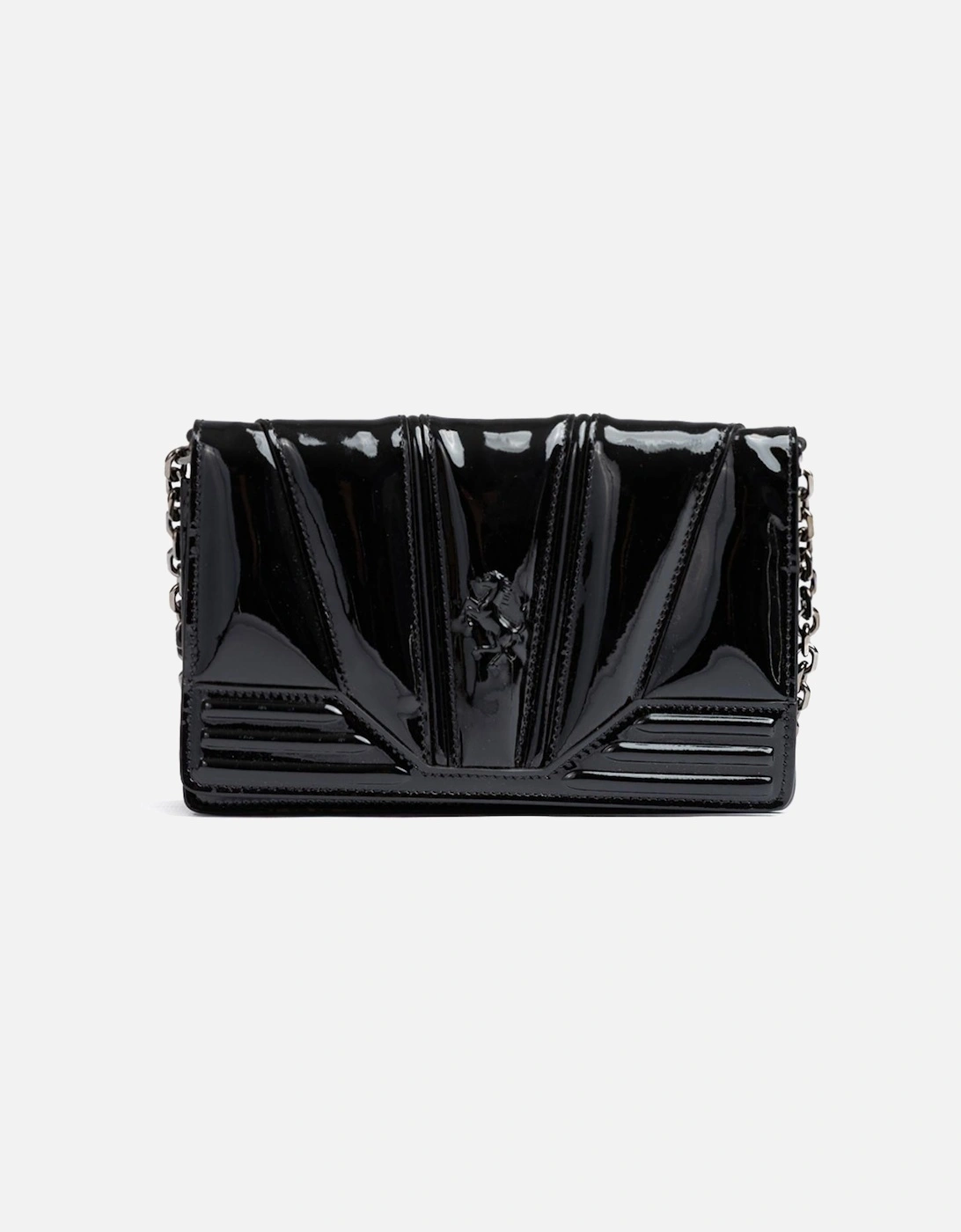 GT Patent Leather Bag with Chain Women - Black Clutch Bags, 6 of 5