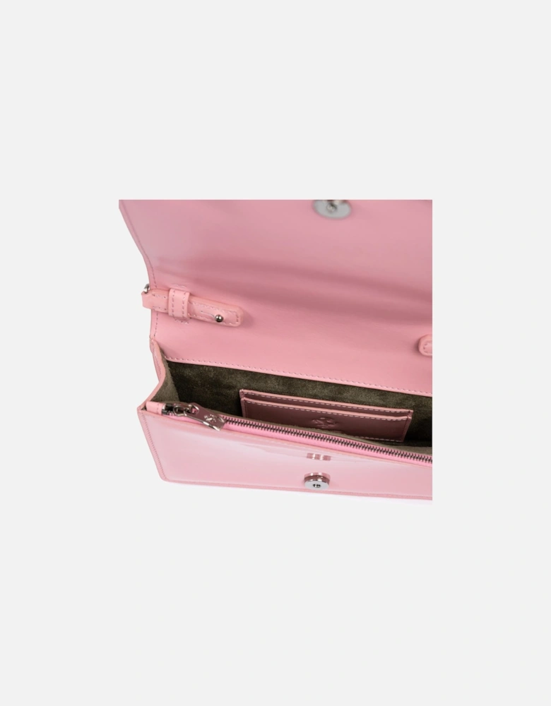 GT Patent Leather Bag with Chain Women - Pink Clutch Bags