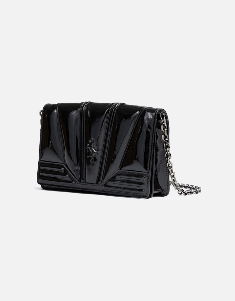 GT Patent Leather Bag with Chain Women - Black Clutch Bags