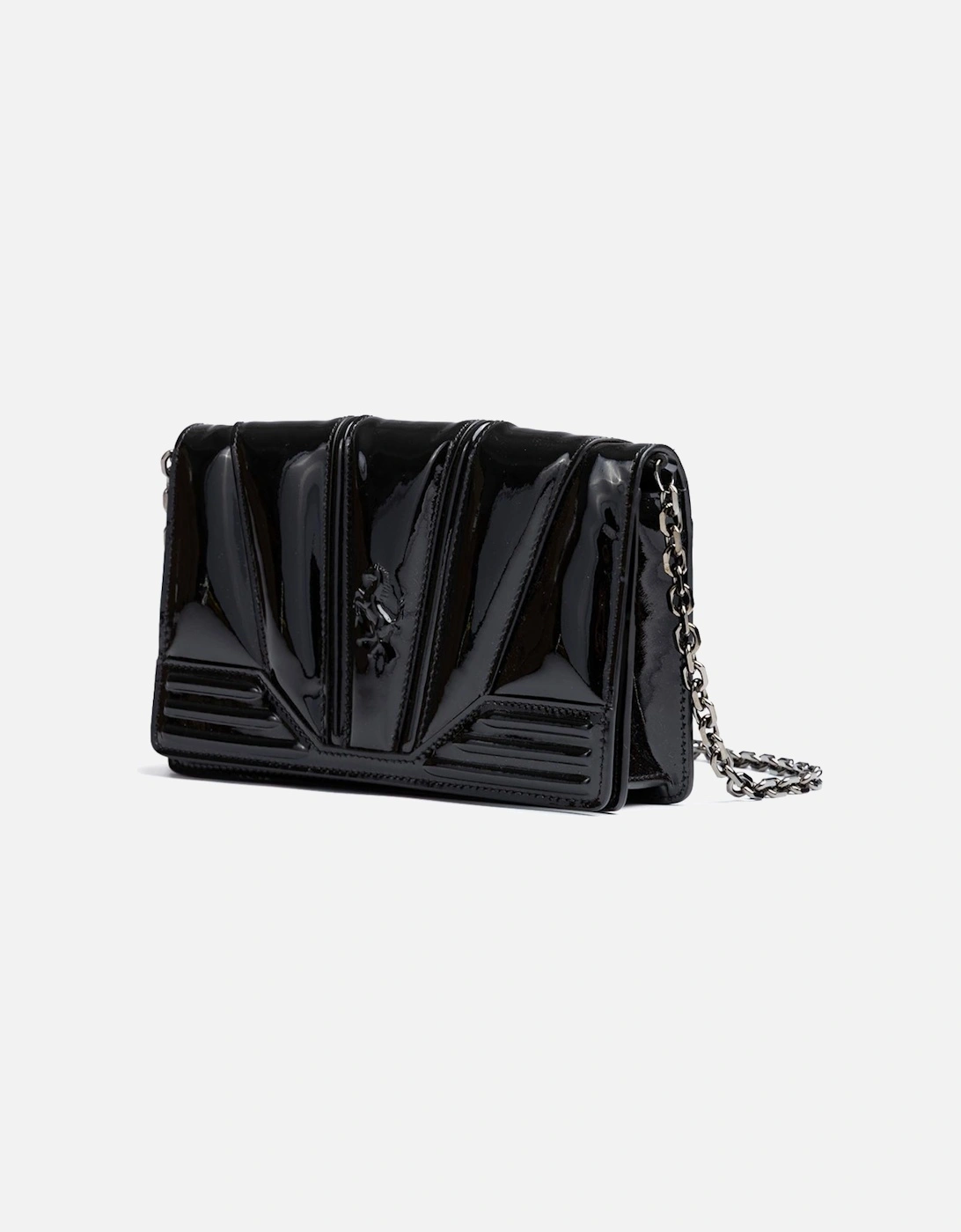 GT Patent Leather Bag with Chain Women - Black Clutch Bags