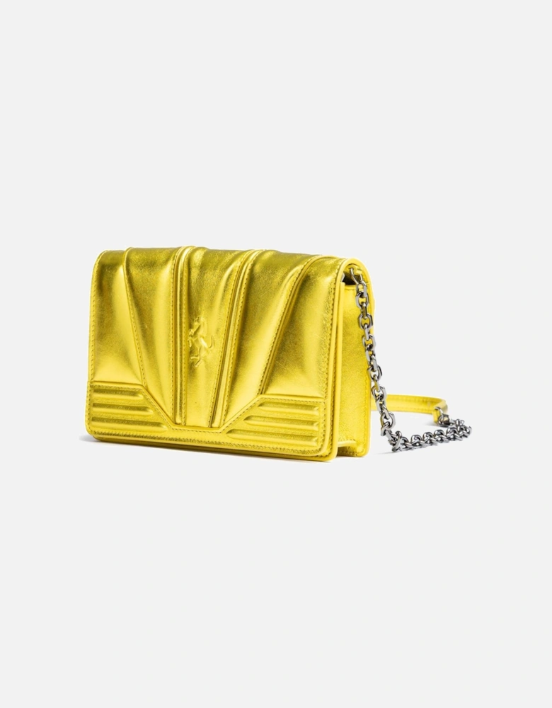 Metal GT Patent Leather Bag with Chain Women - Metal Yellow Clutch