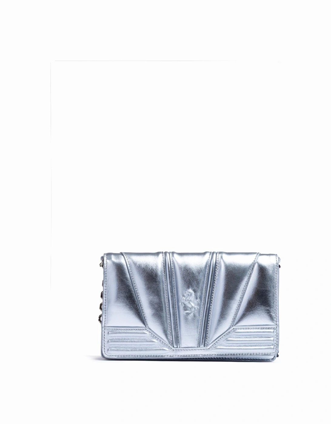 Patent Leather Bag with Chain and Prancing Horse Detail Women - Metal, 6 of 5