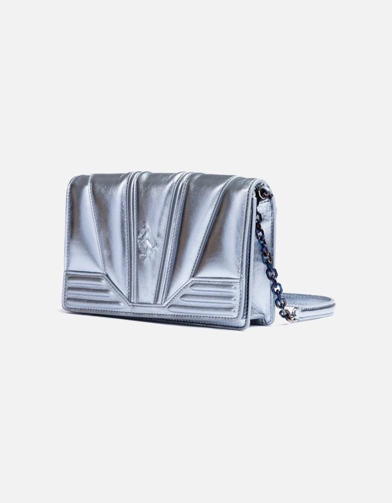 Patent Leather Bag with Chain and Prancing Horse Detail Women - Metal