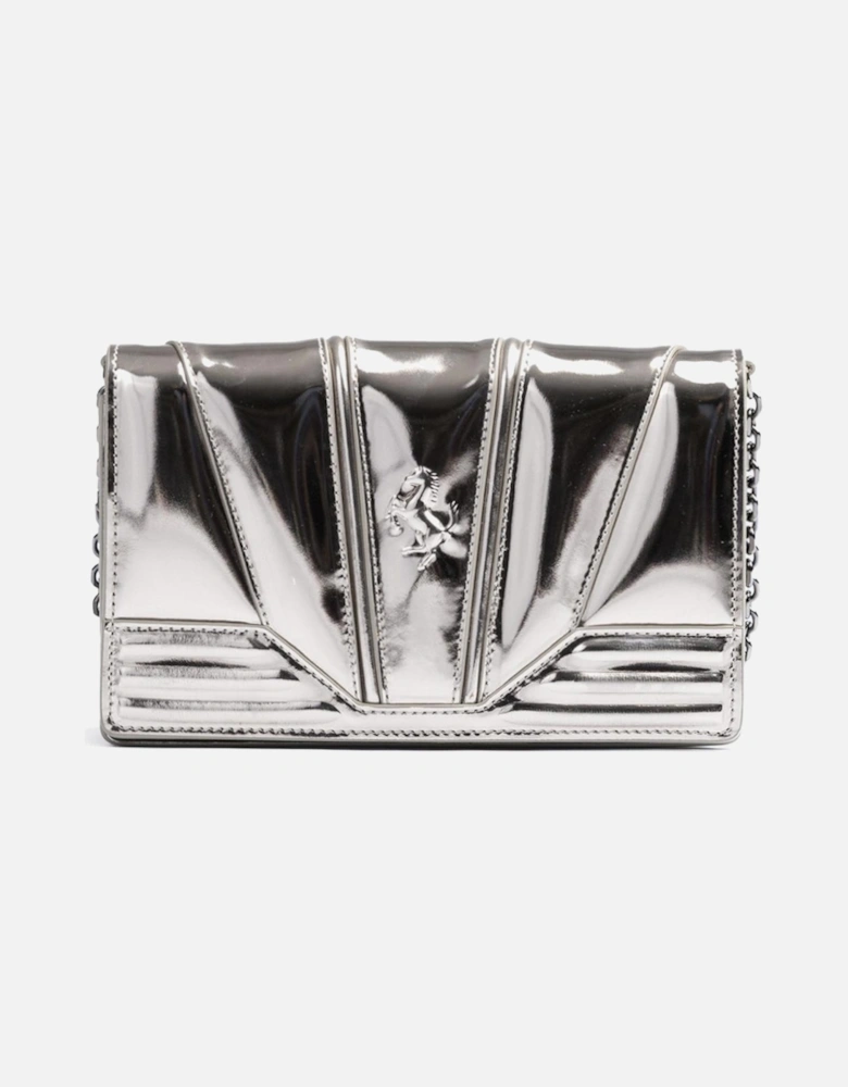 Patent Leather Bag with Chain and Card Compartments Women - Metal