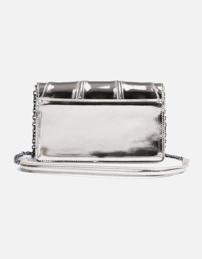 Patent Leather Bag with Chain and Card Compartments Women - Metal