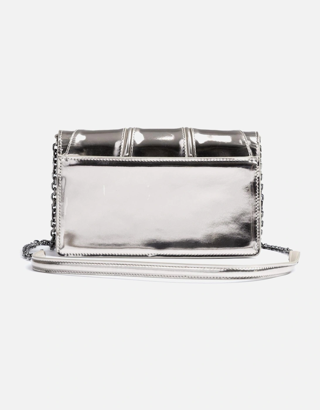 Patent Leather Bag with Chain and Card Compartments Women - Metal