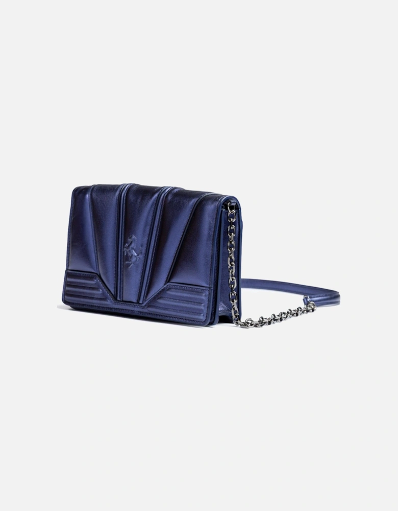Patent Leather Bag with Chain and Prancing Horse Detail Women - Metal
