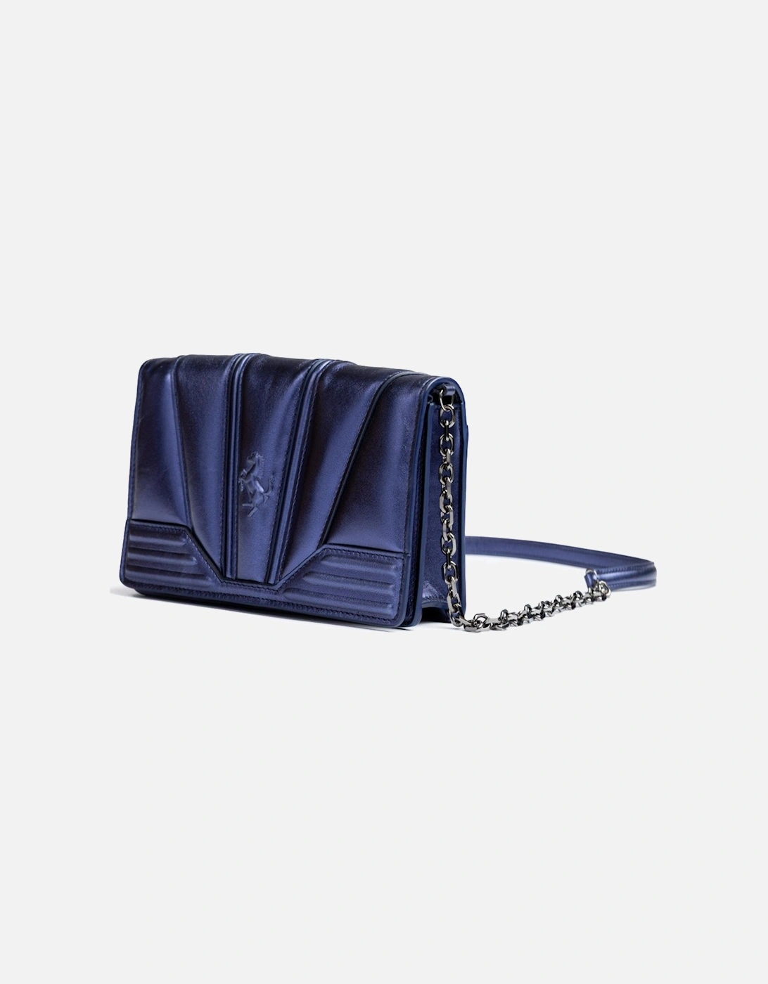 Patent Leather Bag with Chain and Prancing Horse Detail Women - Metal
