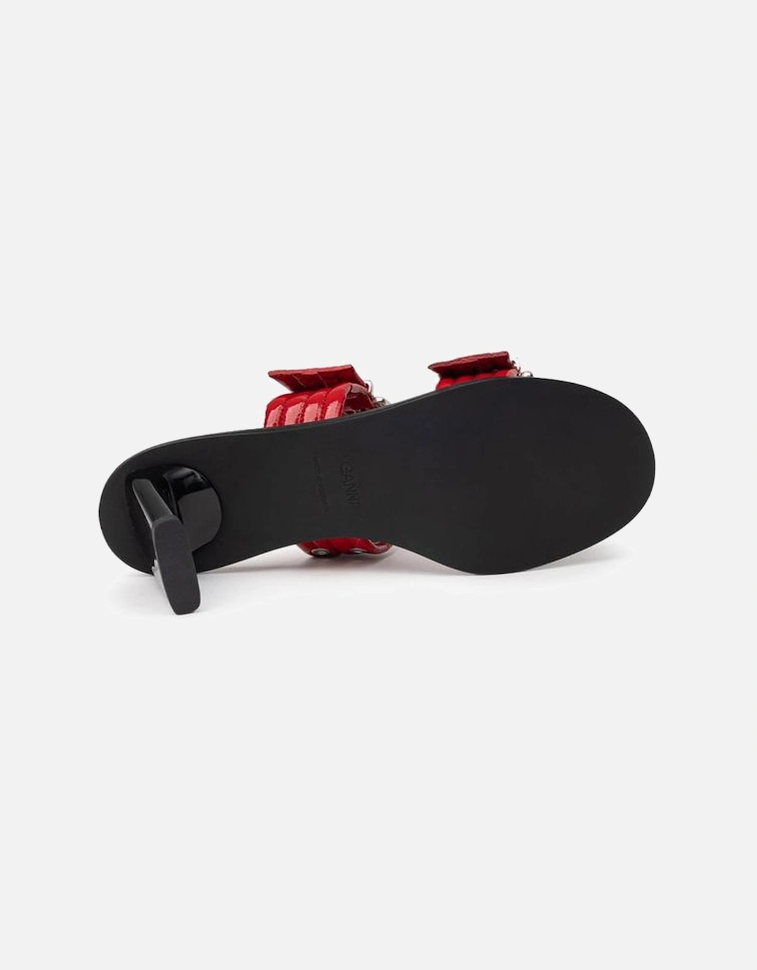 Two-Band Mules with Perforated Studs Women - Red Sandals
