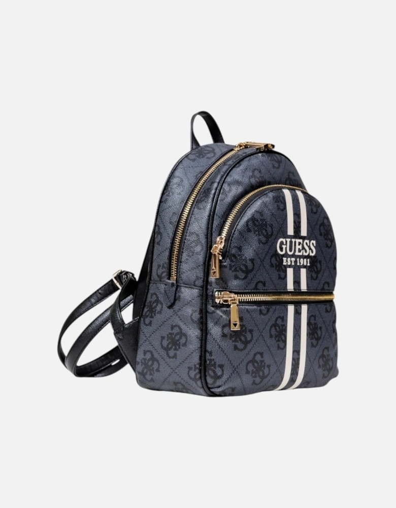 Printed Rucksack with Zip Fastening and Pockets Women - Black Bags