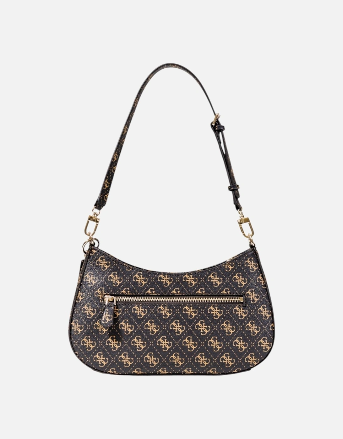 Print Handbag with Zip and Multiple Pockets Women - Brown Bags