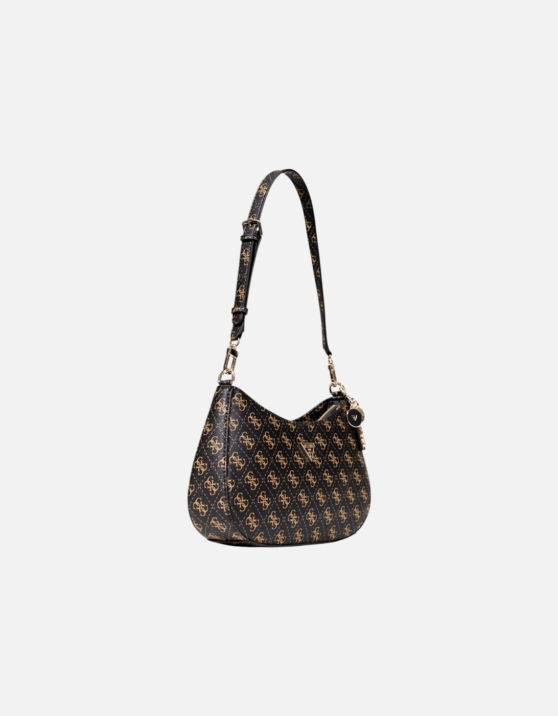 Print Handbag with Zip and Multiple Pockets Women - Brown Bags