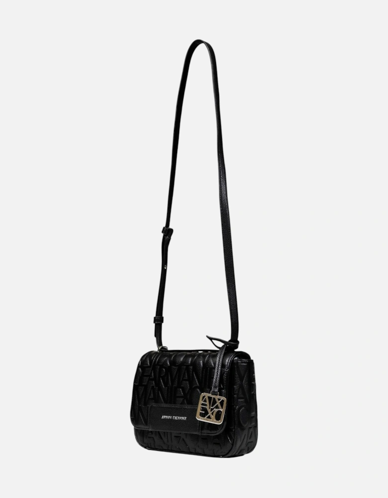 Automatic Button Shoulder Bag with Inside Pockets Women - Black