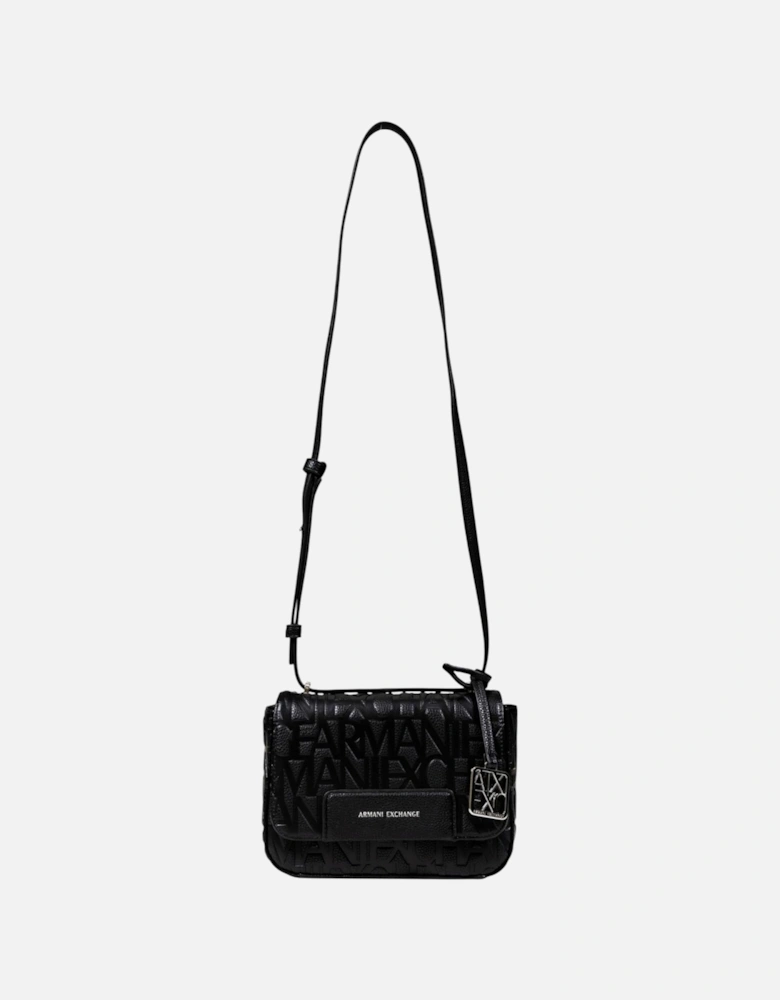 Automatic Button Shoulder Bag with Inside Pockets Women - Black