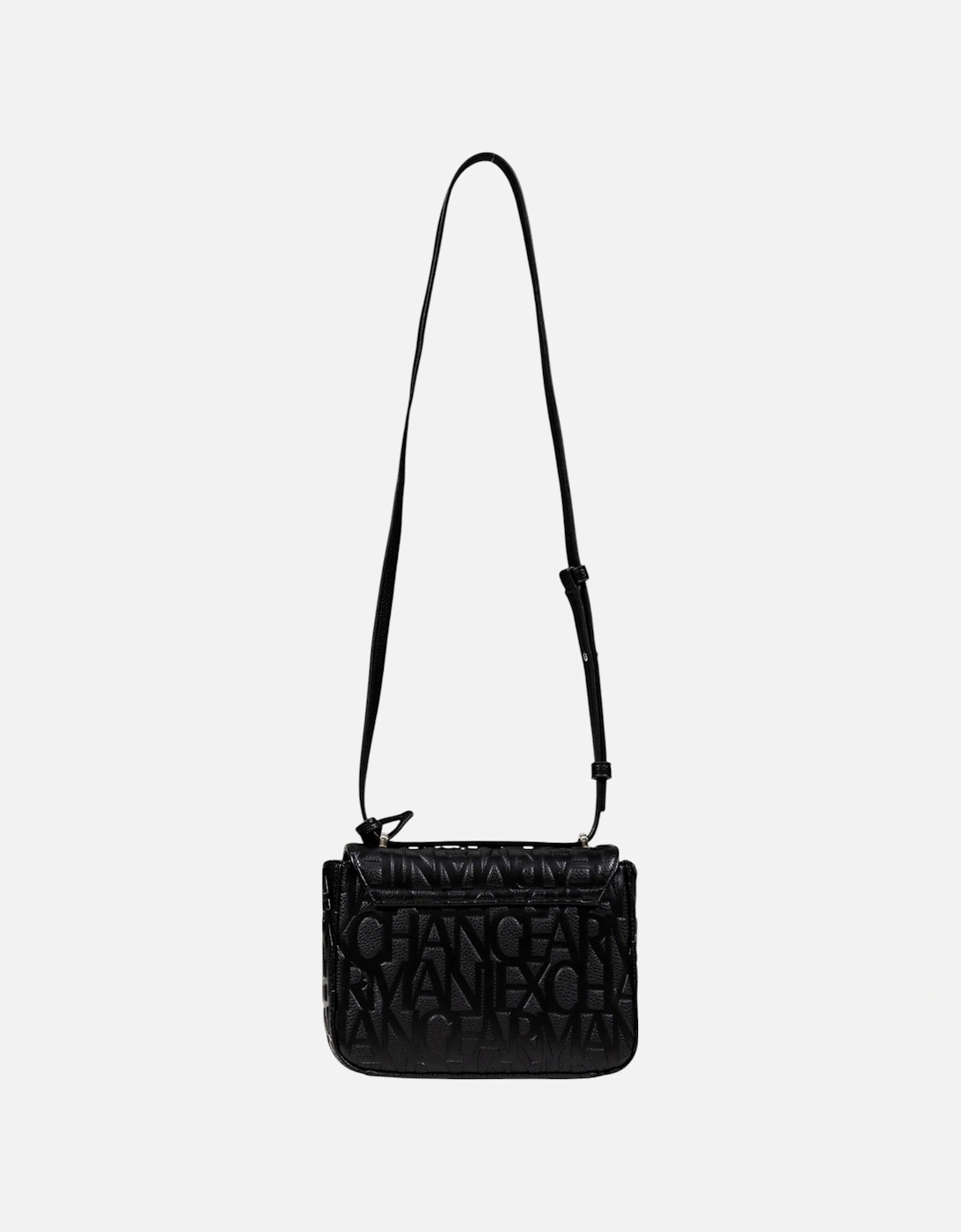 Automatic Button Shoulder Bag with Inside Pockets Women - Black