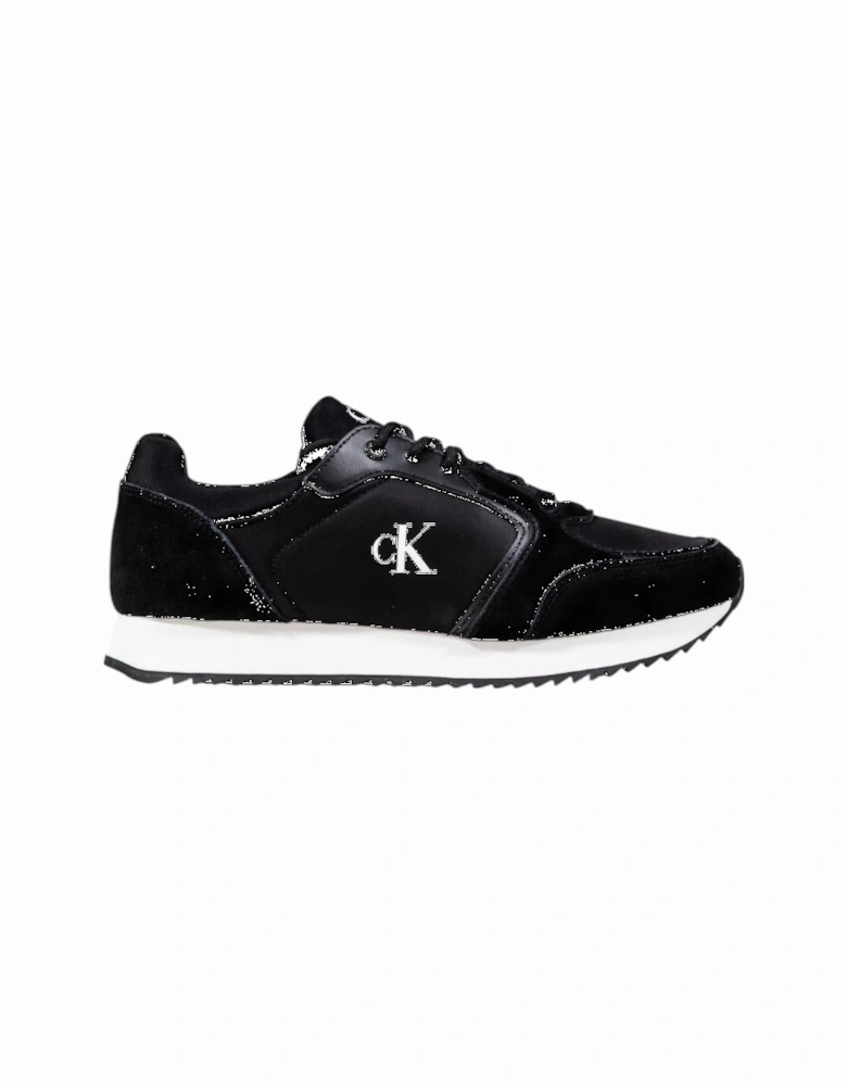 Slip-On Sporty Sneakers with Laces Women - Black