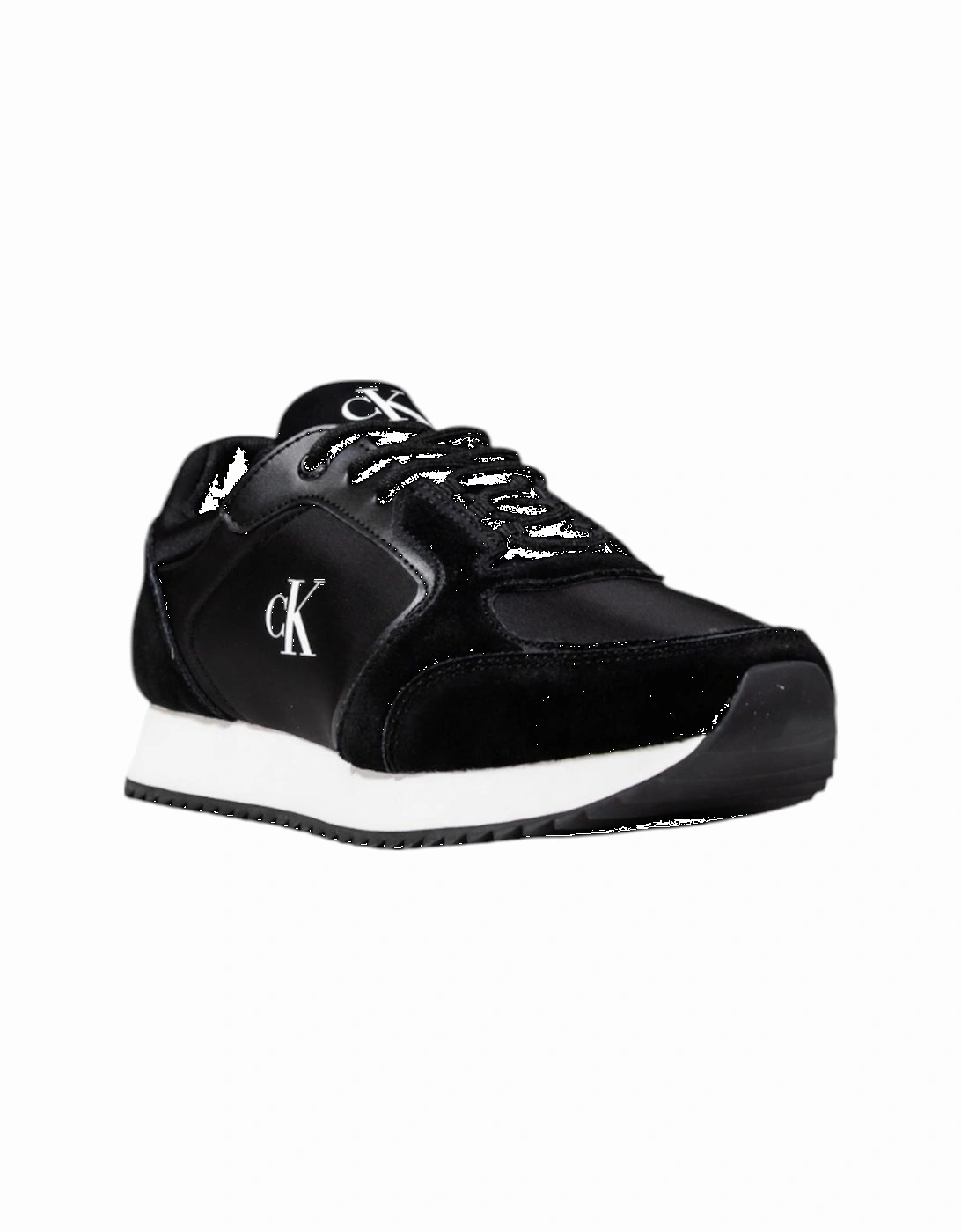 Slip-On Sporty Sneakers with Laces Women - Black