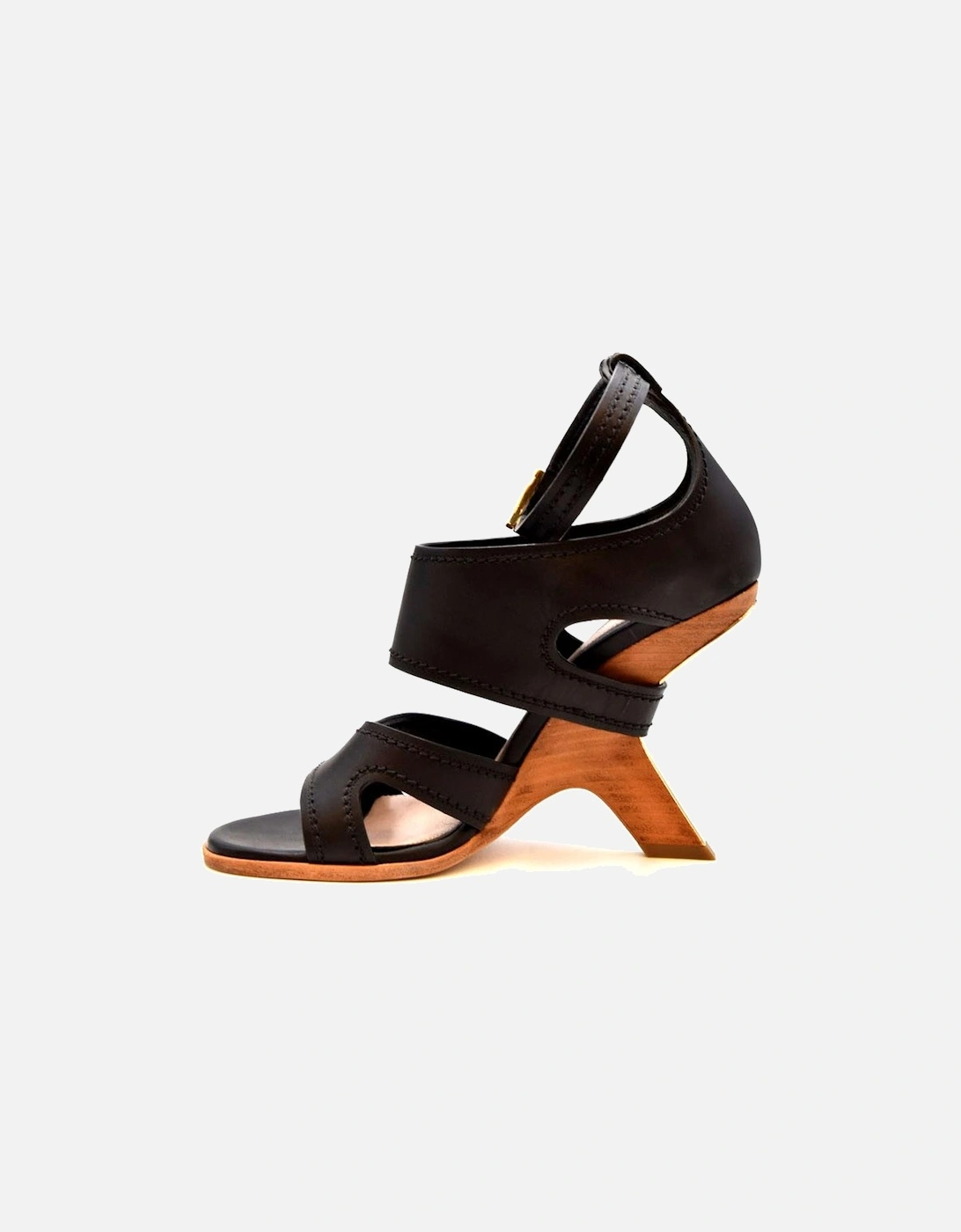 Leather Buckle Sandals with Bow Detailing Women - Black