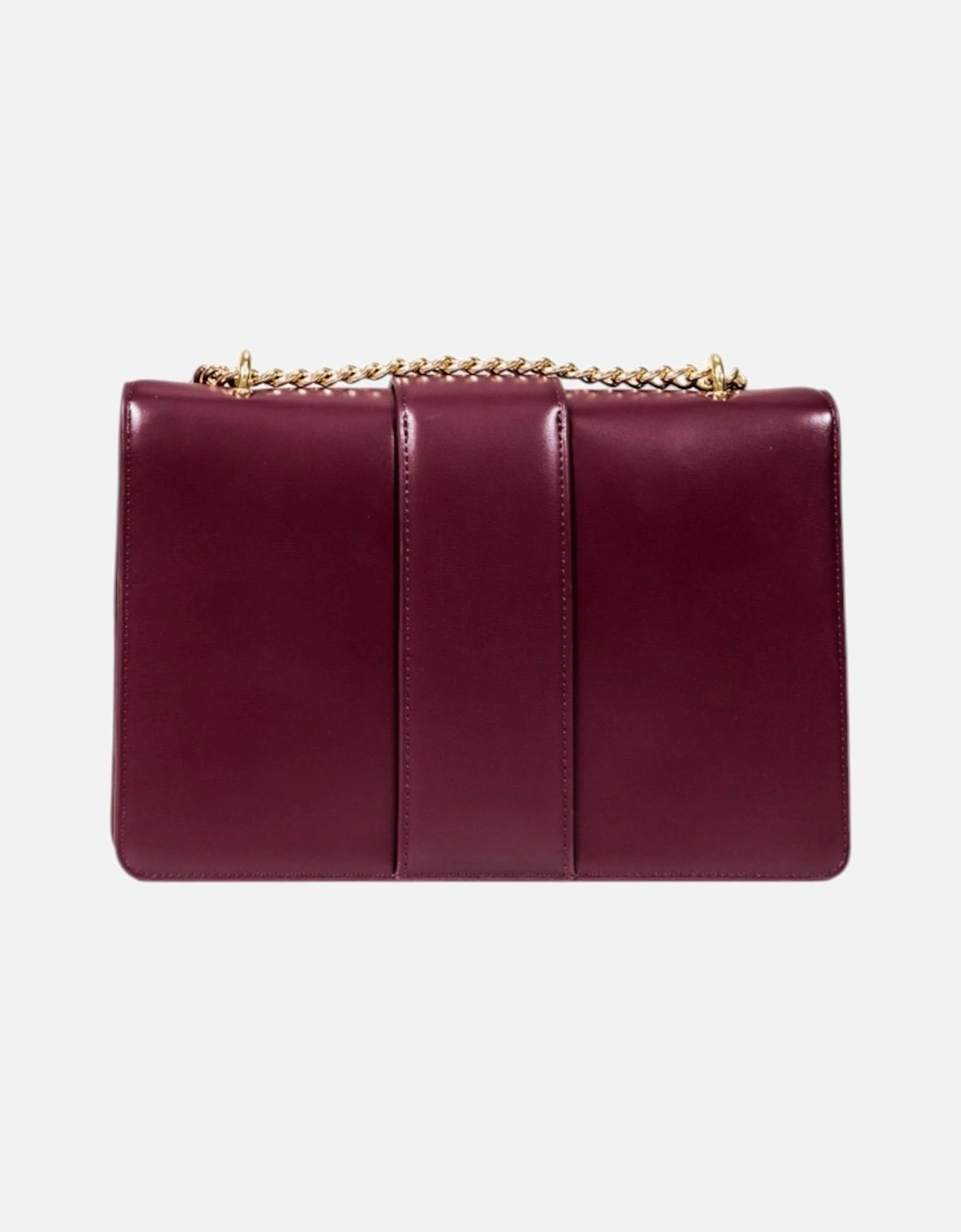 Hook Button Shoulder Bag with Inside Pockets Women - Bordeaux